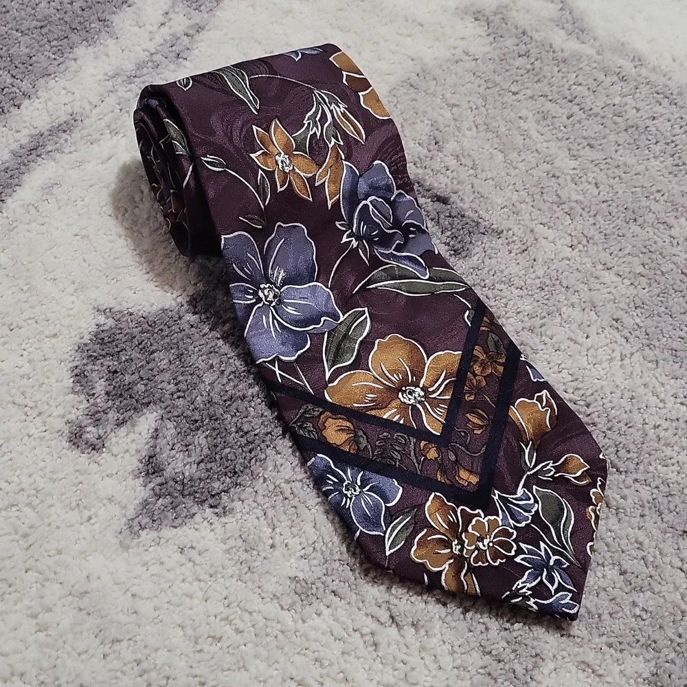 Vintage Deco Mode Silk Floral Neck Tie